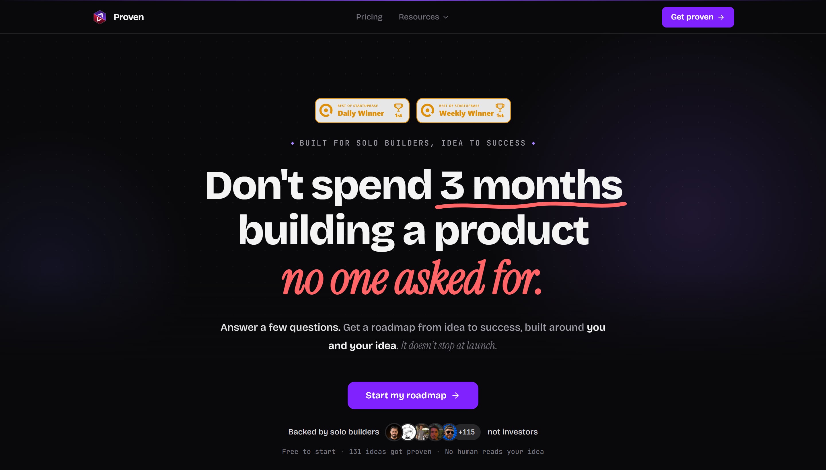 Proven: Producto propio · Publicado
